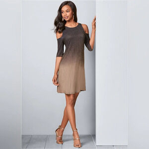 VENUS Black and Brown Ombre Mini Dress